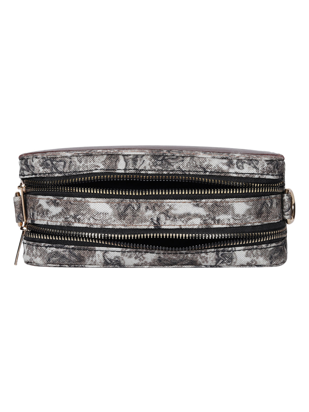 MINI WESST Brown Graphic Sling Bag(MWHB218PR)