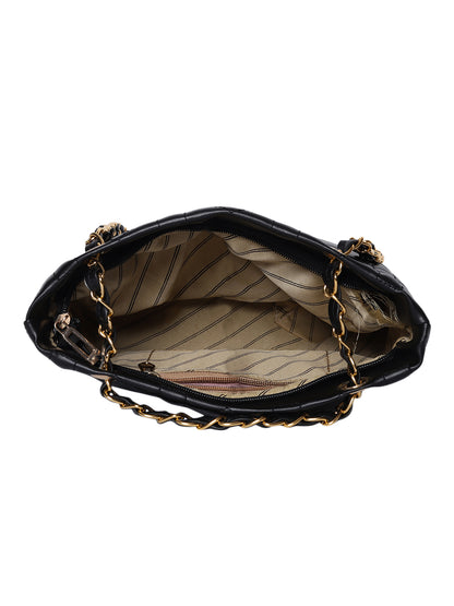 MINI WESST Black Solid Shoulder Bag(MWHB216BL)