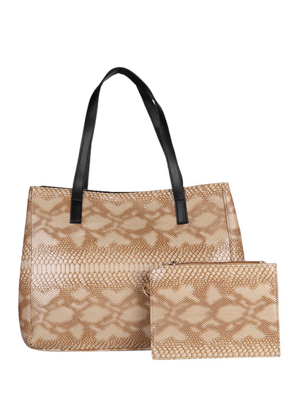 MINI WESST Beige Textured Tote Bag(MWTB102BE)