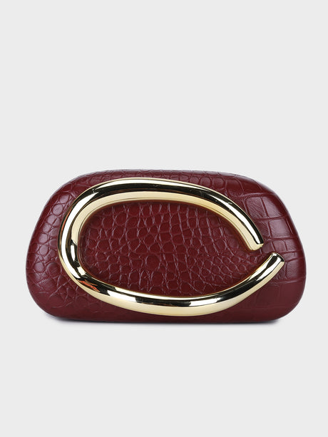 Cleo Maroon Clutch