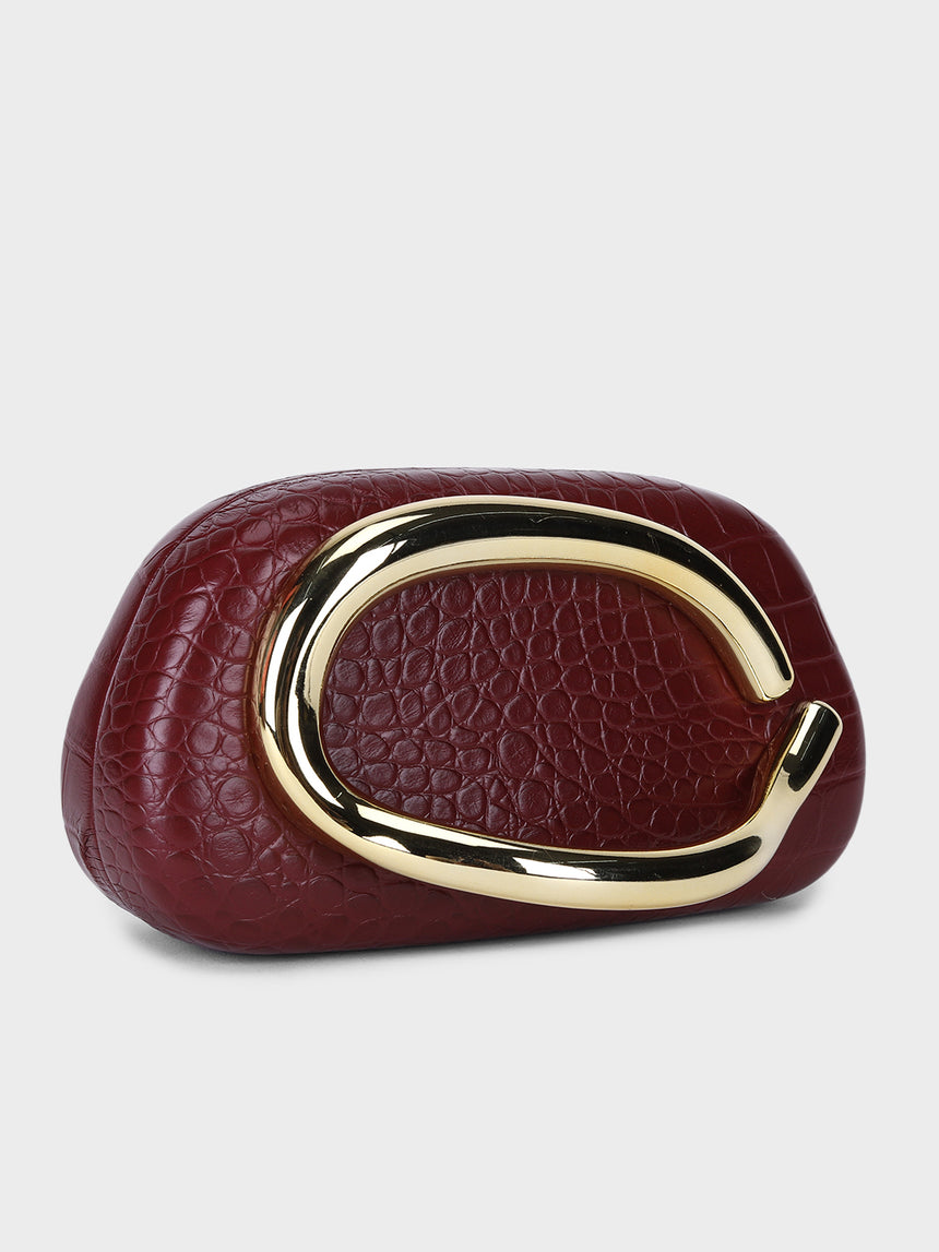 Cleo Maroon Clutch