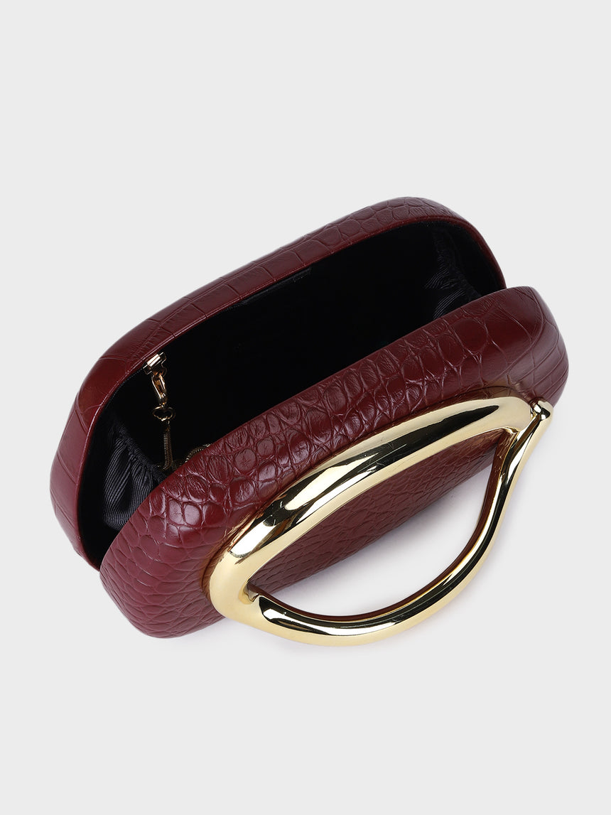 Cleo Maroon Clutch