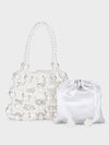Pearl Handheld White Clutch