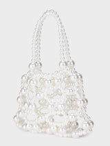 Pearl Handheld White Clutch