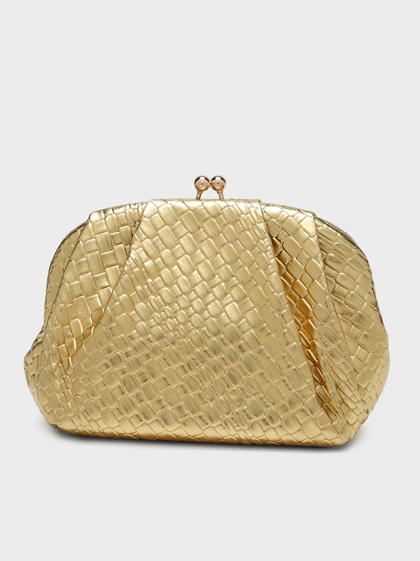 Agathe Gold Clutch