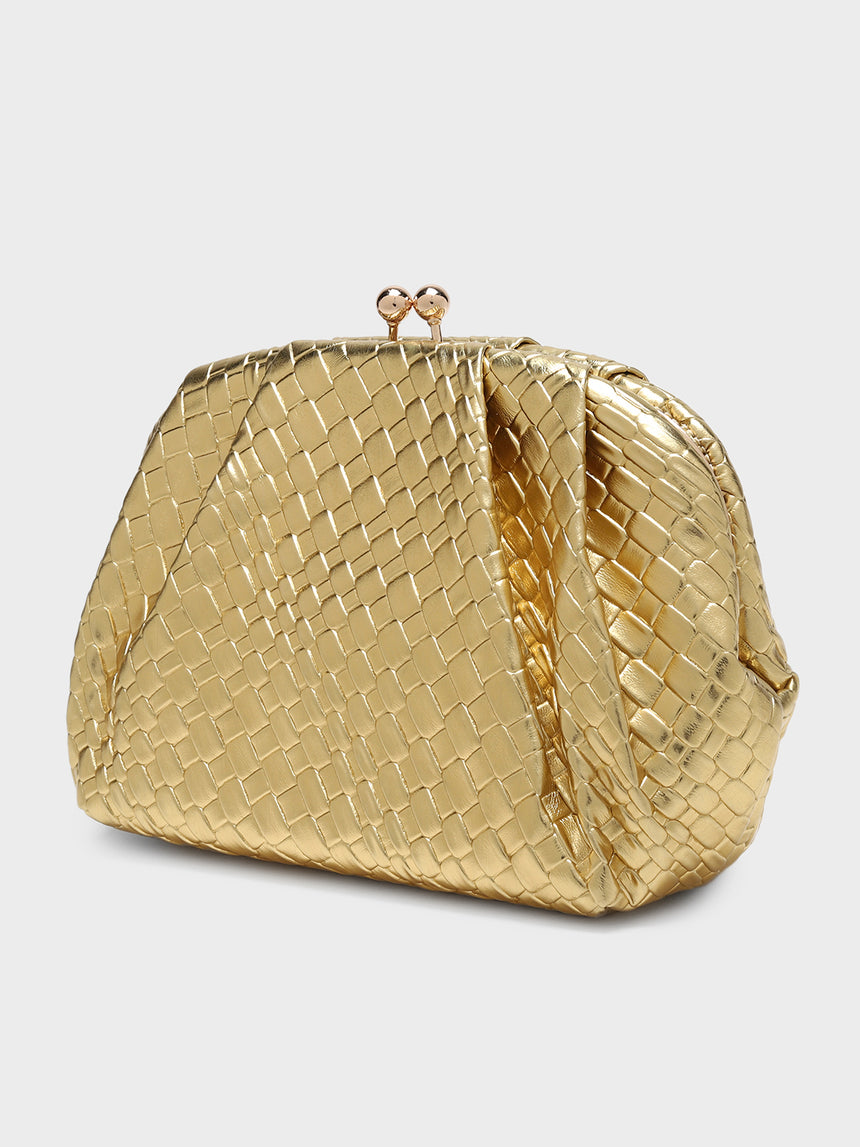 Agathe Gold Clutch