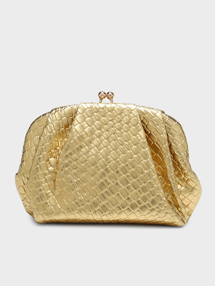 Agathe Gold Clutch