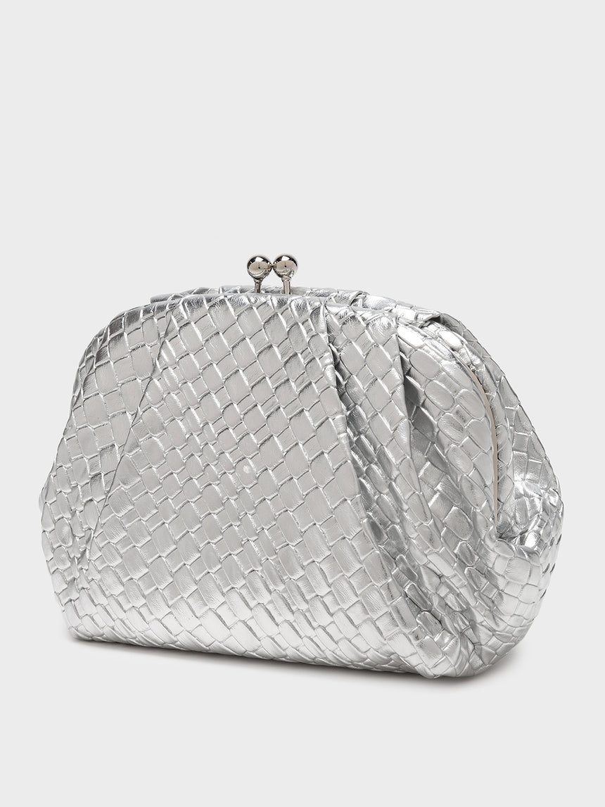 Agathe Silver Clutch