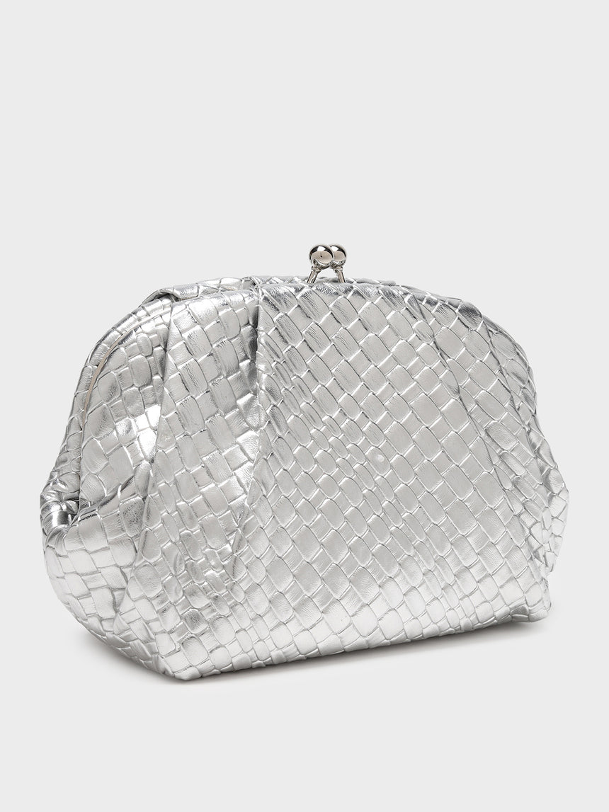 Agathe Silver Clutch