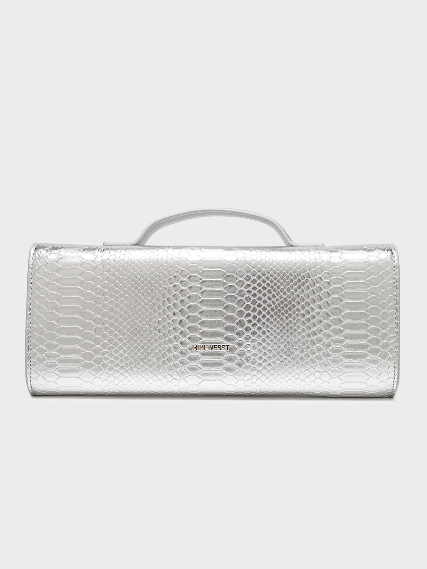 Elena Silver Clutch