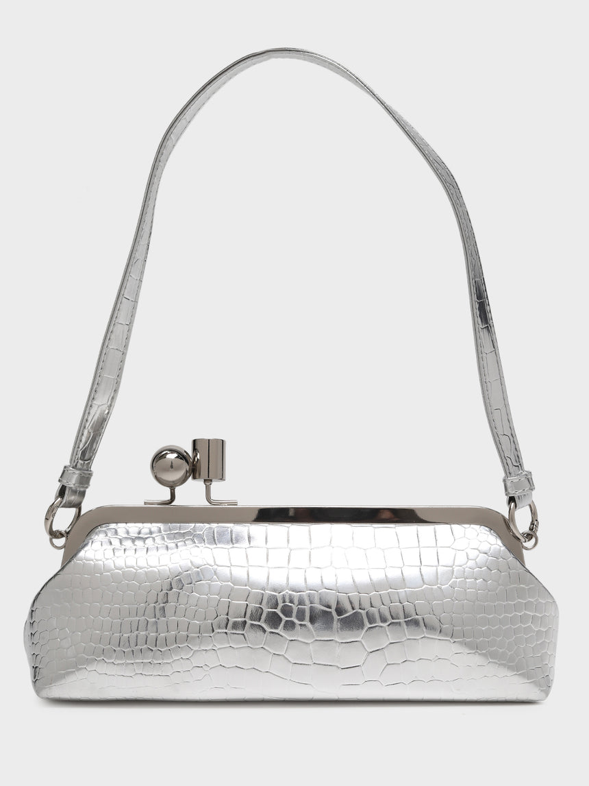 Paula Silver Clutch
