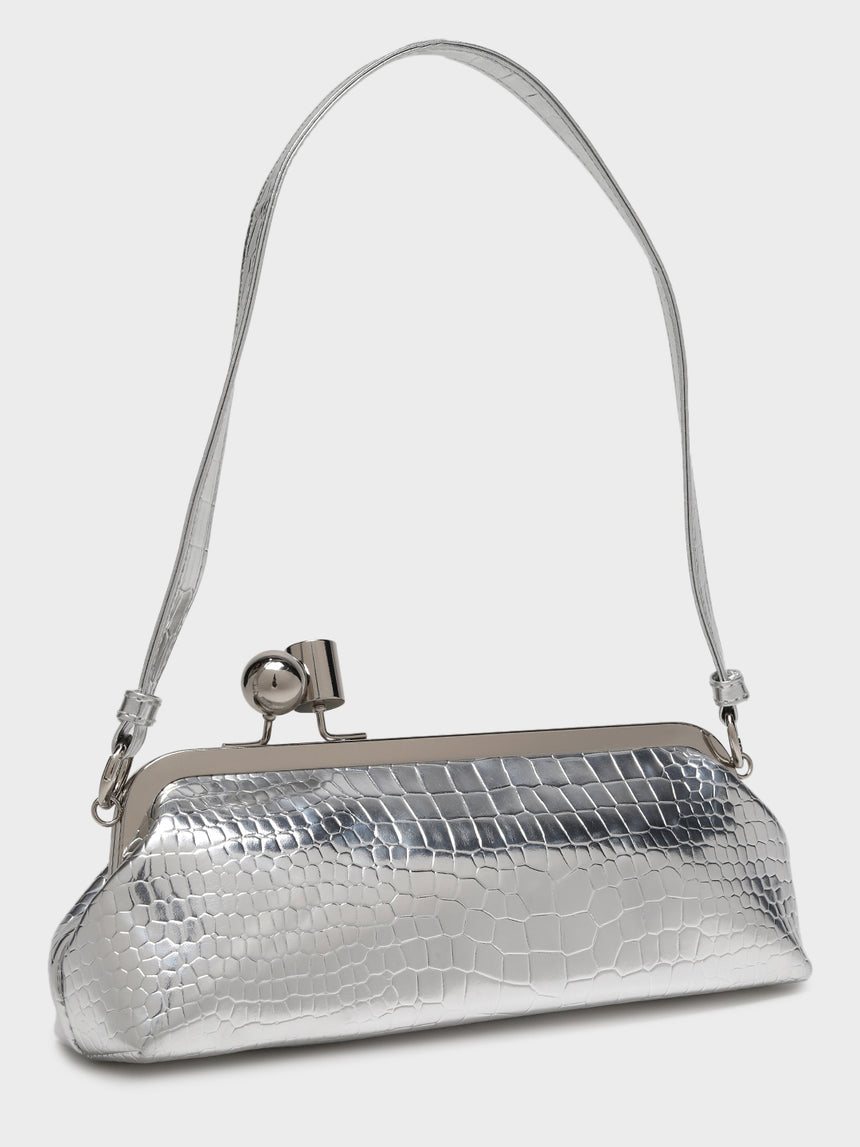 Paula Silver Clutch