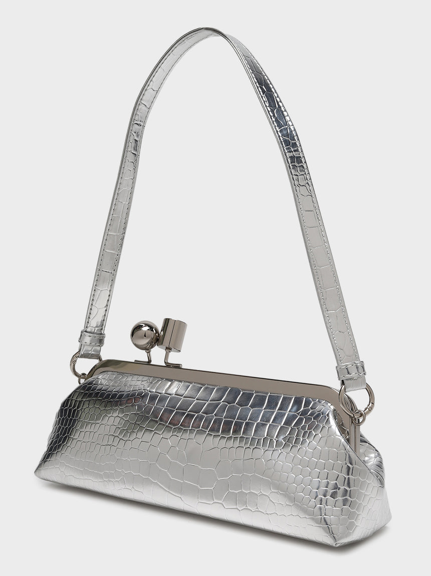Paula Silver Clutch