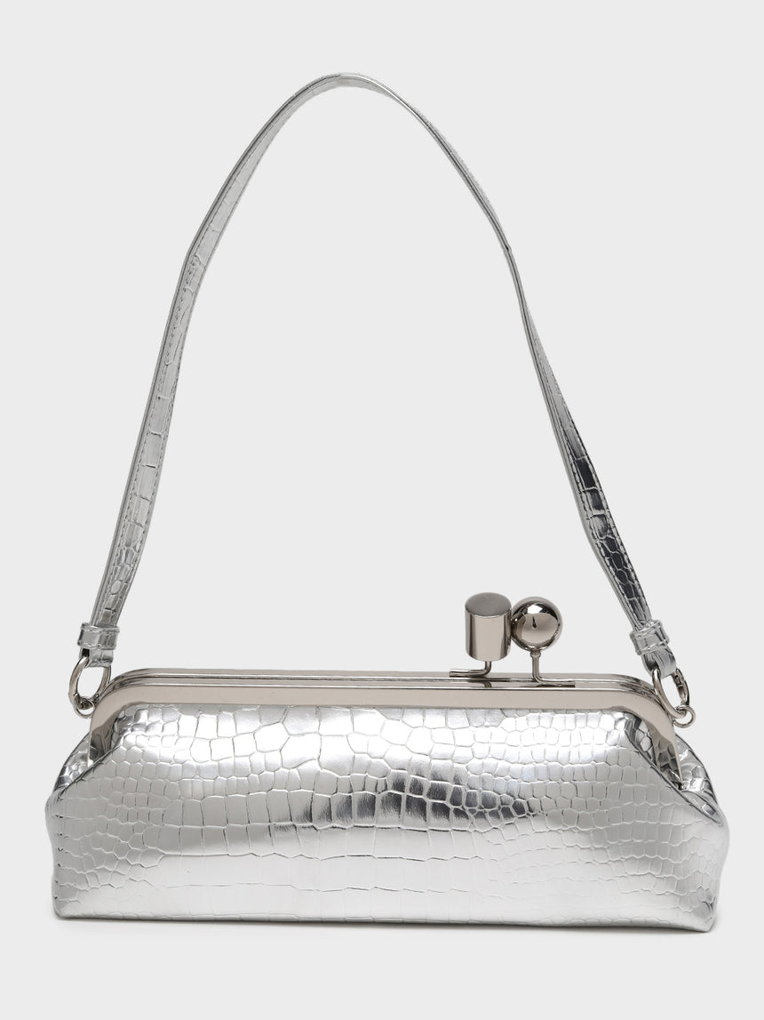 Paula Silver Clutch