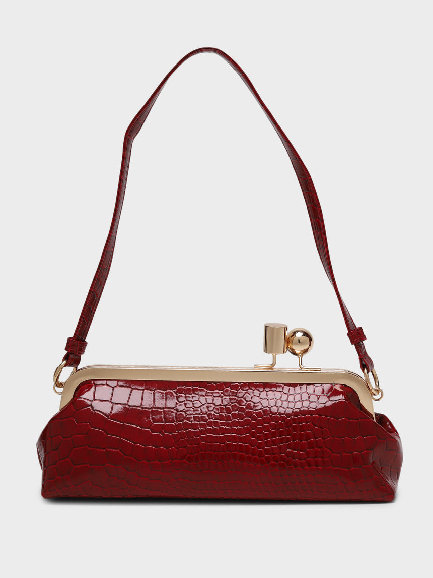Paula Maroon Clutch