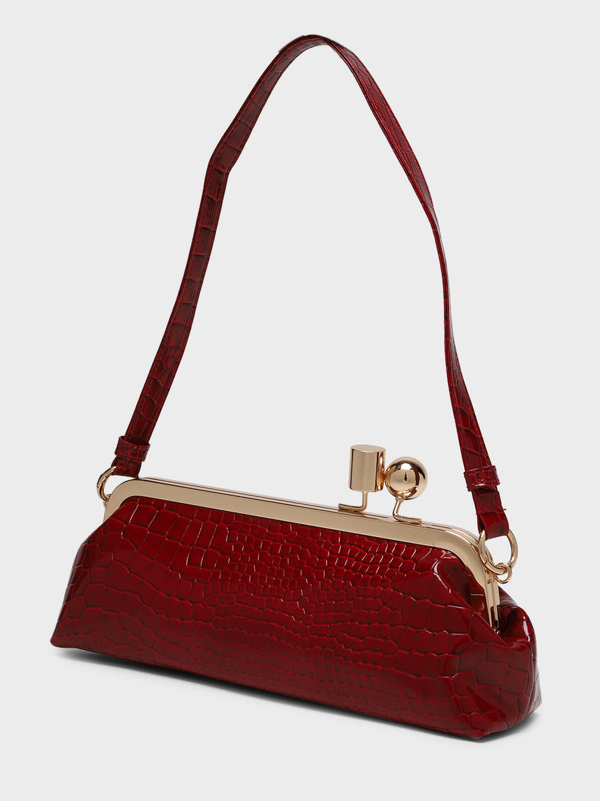 Paula Maroon Clutch
