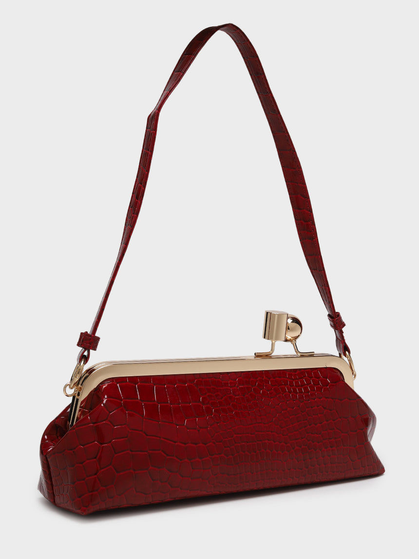 Paula Maroon Clutch