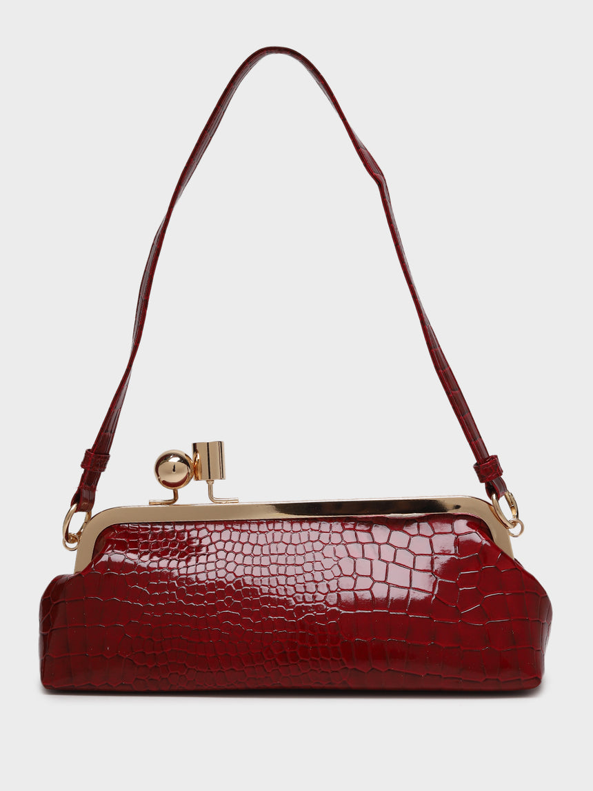 Paula Maroon Clutch