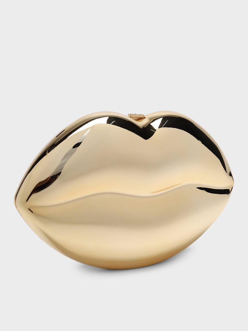 Mr. Lips Gold Clutch