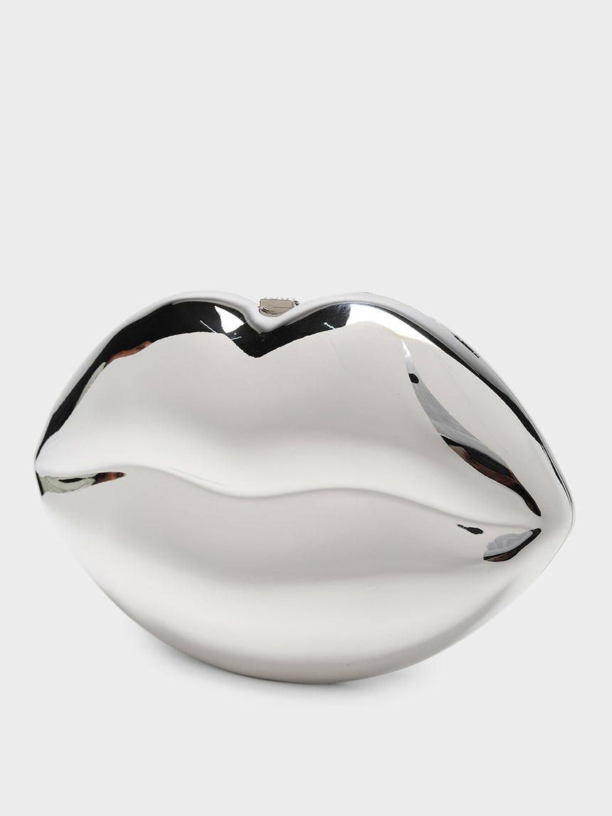 Mr. Lips Silver Clutch