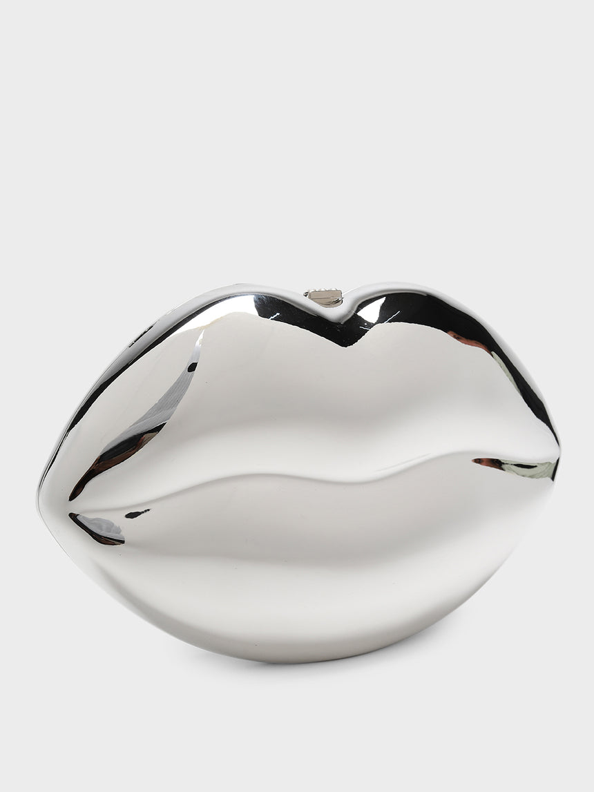 Mr. Lips Silver Clutch