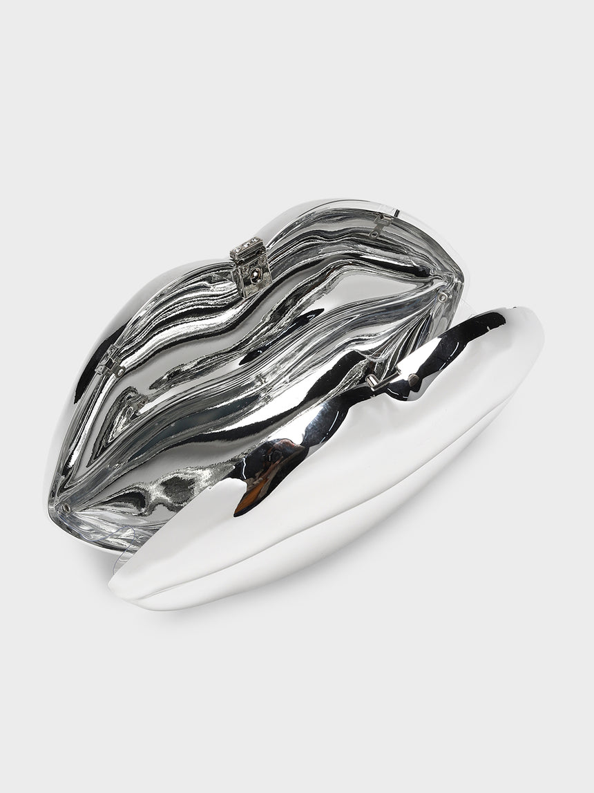 Mr. Lips Silver Clutch