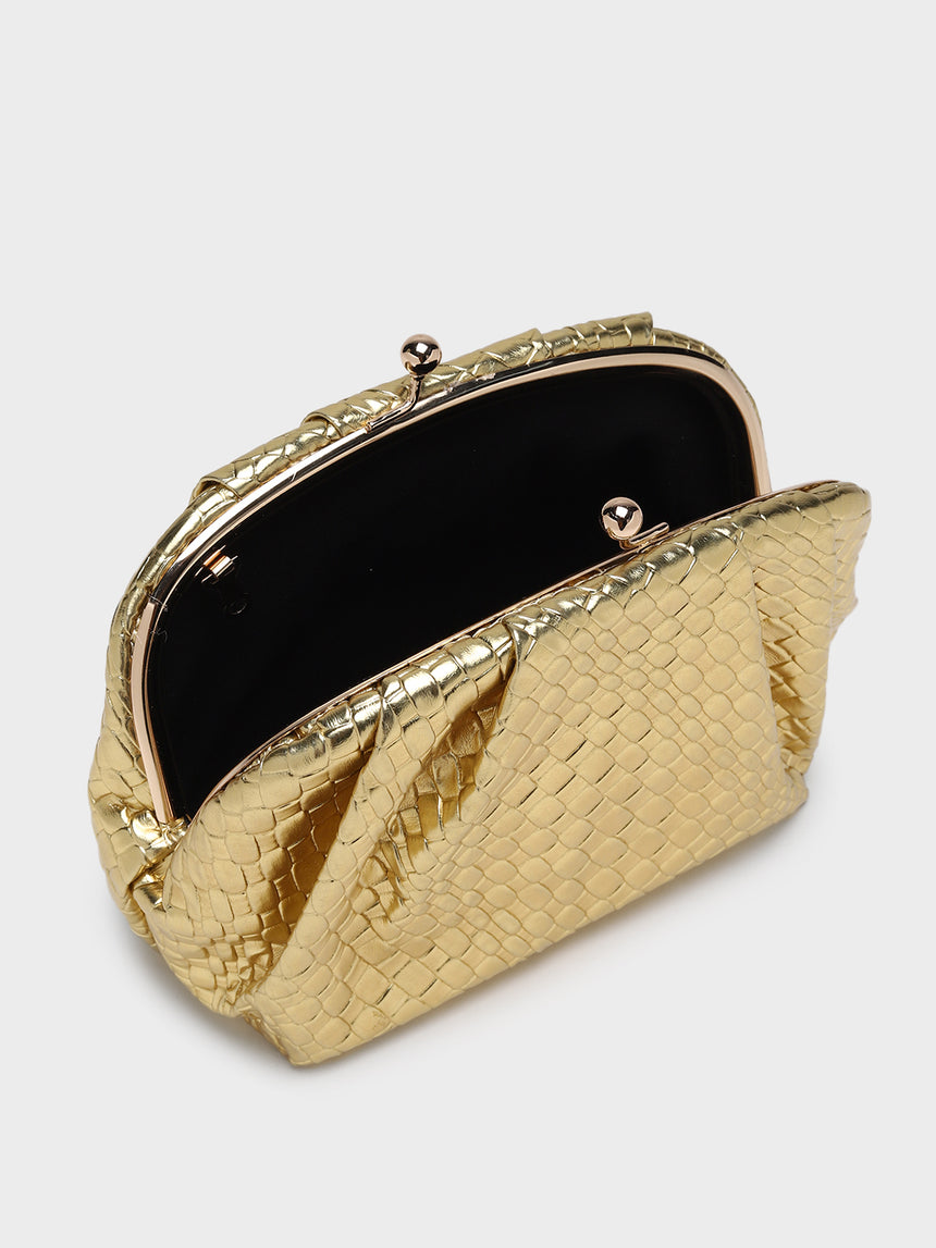 Agathe Gold Clutch