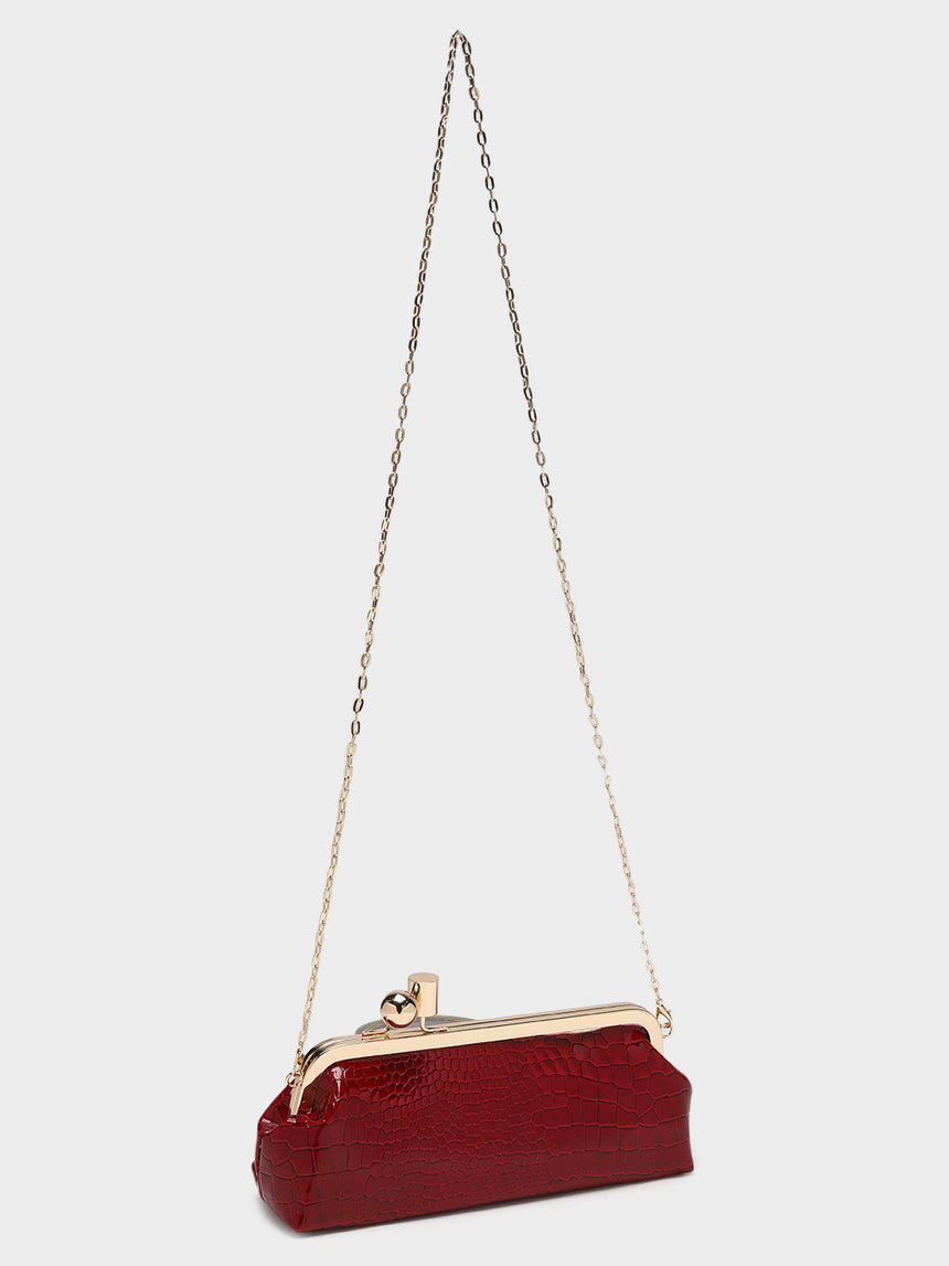 Paula Maroon Clutch