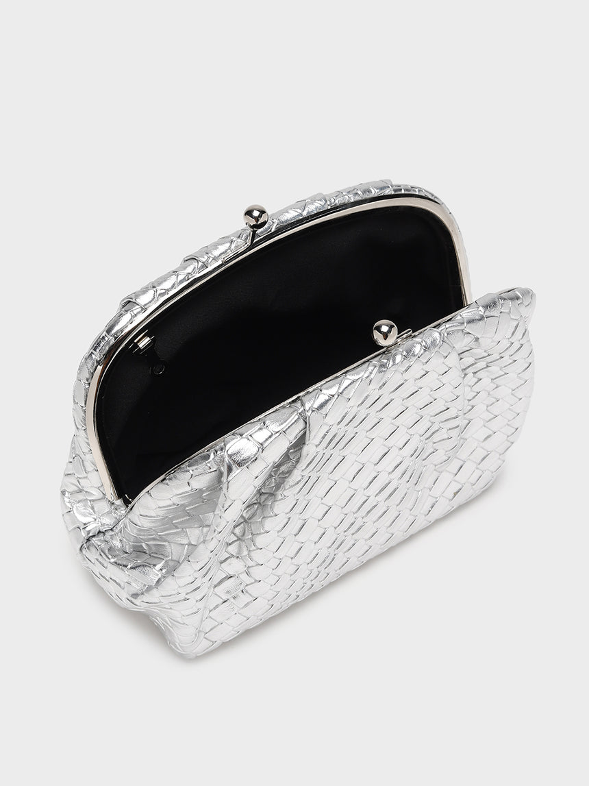 Agathe Silver Clutch