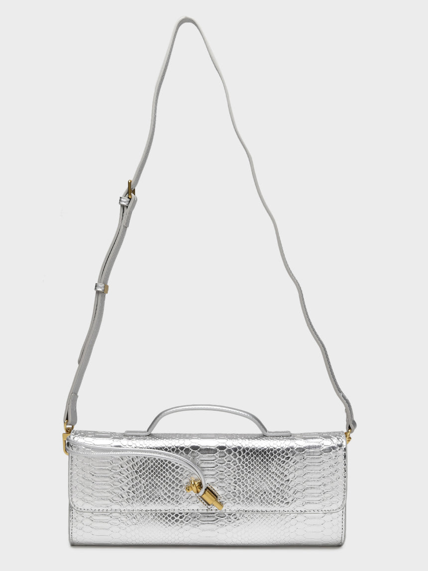 Elena Silver Clutch