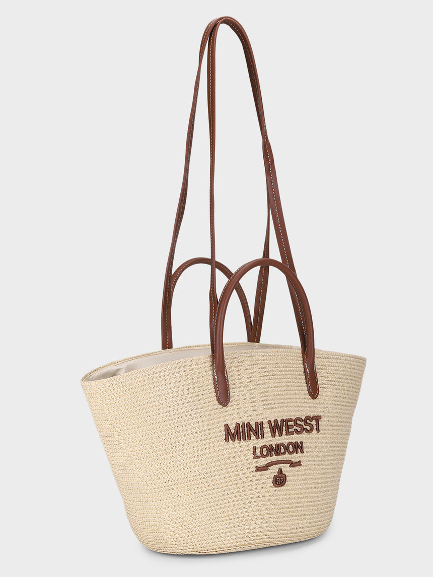 Beach Please Beige Tote Bag