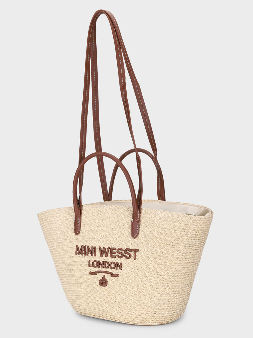 Beach Please Beige Tote Bag