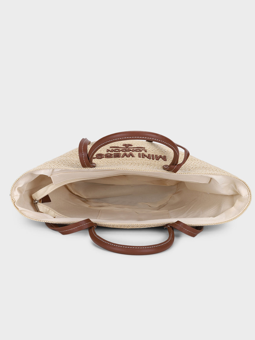 Beach Please Beige Tote Bag