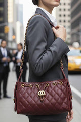 Dylan Maroon Handbag