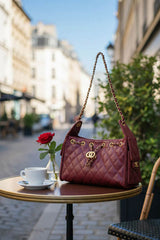 Dylan Maroon Handbag