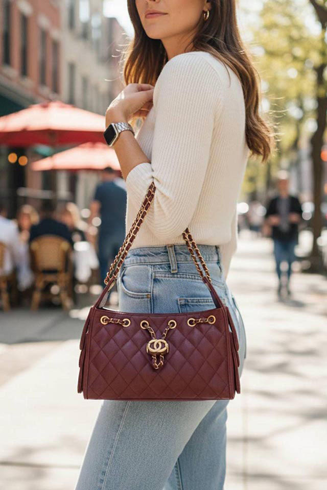 Dylan Maroon Handbag