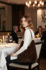 Leopard Trails Dark Brown Handbag