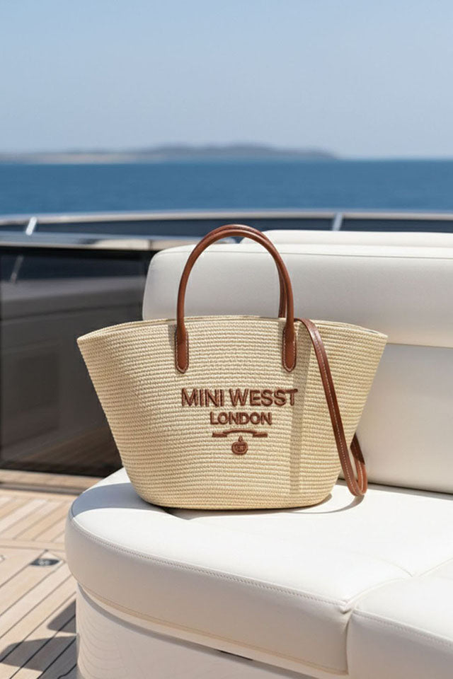 Beach Please Beige Tote Bag