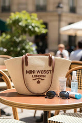 Beach Please Beige Tote Bag