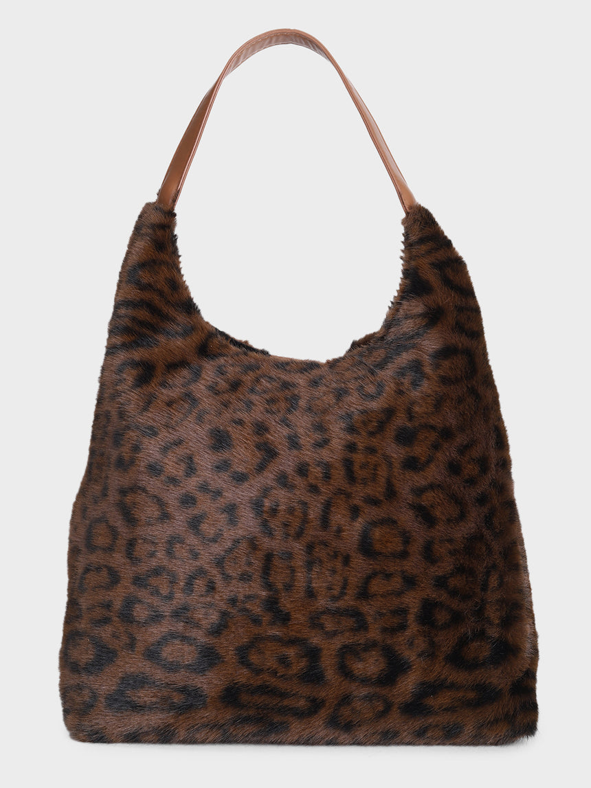 Leopard Trails Dark Brown Handbag
