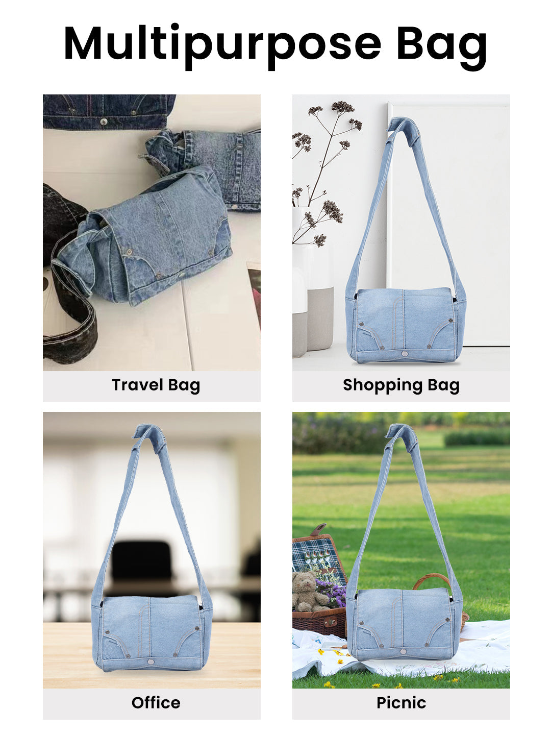 Denim Pocket Sling Bag