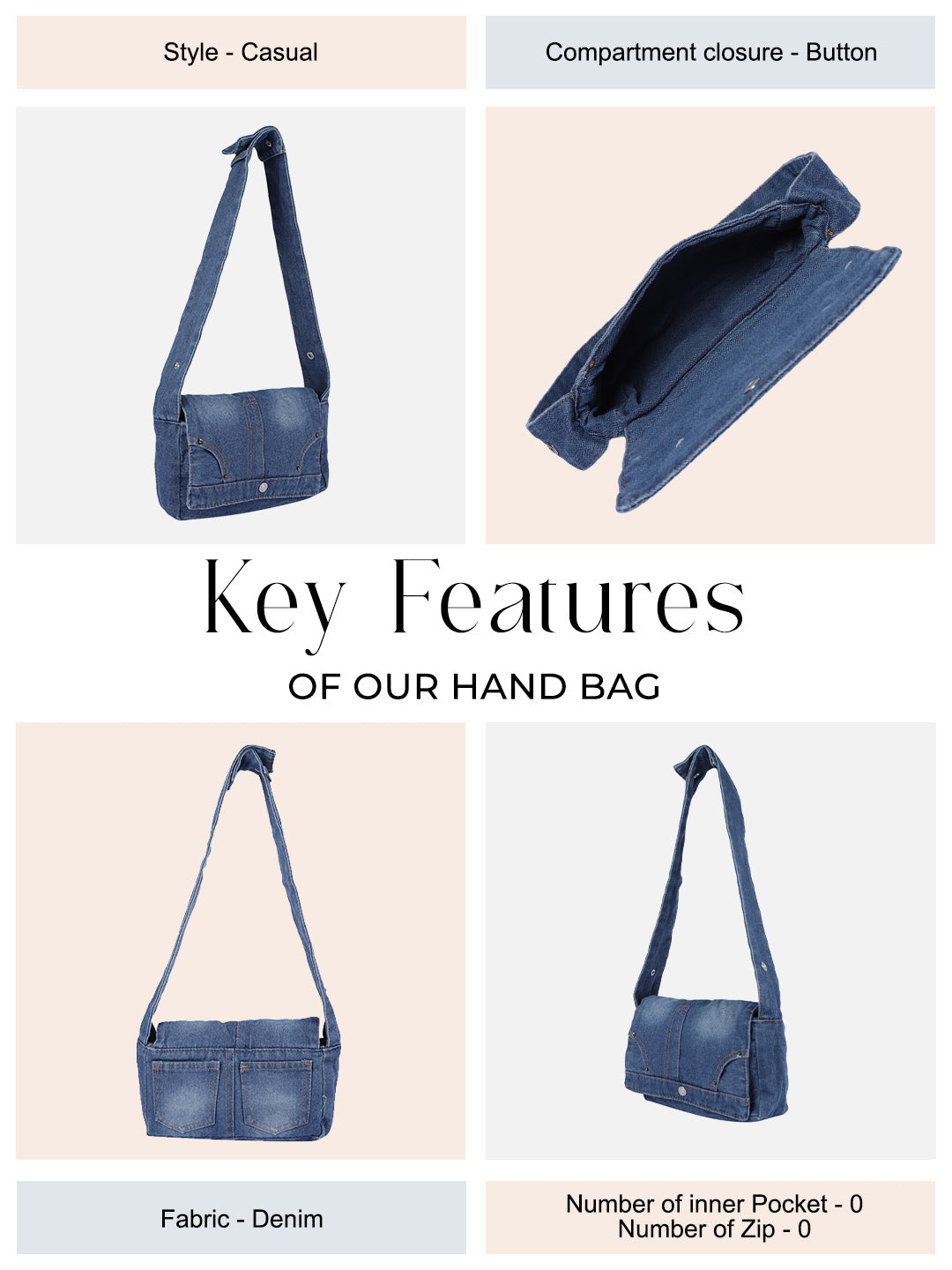 Denim Pocket Sling Bag