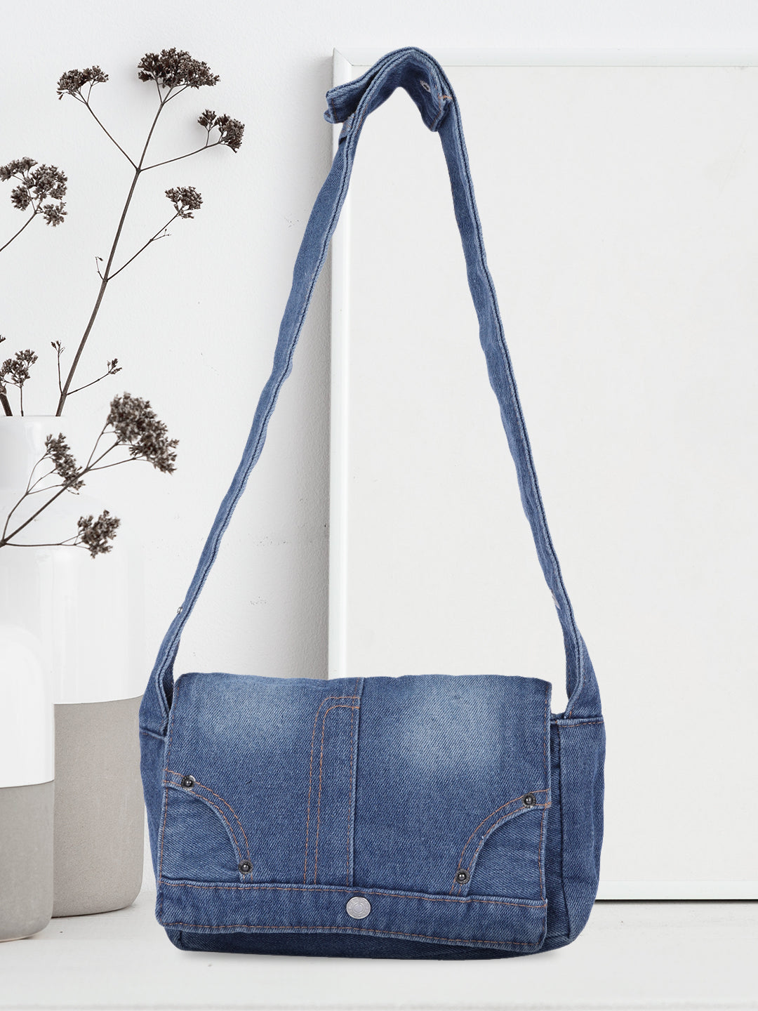 Denim Pocket Sling Bag