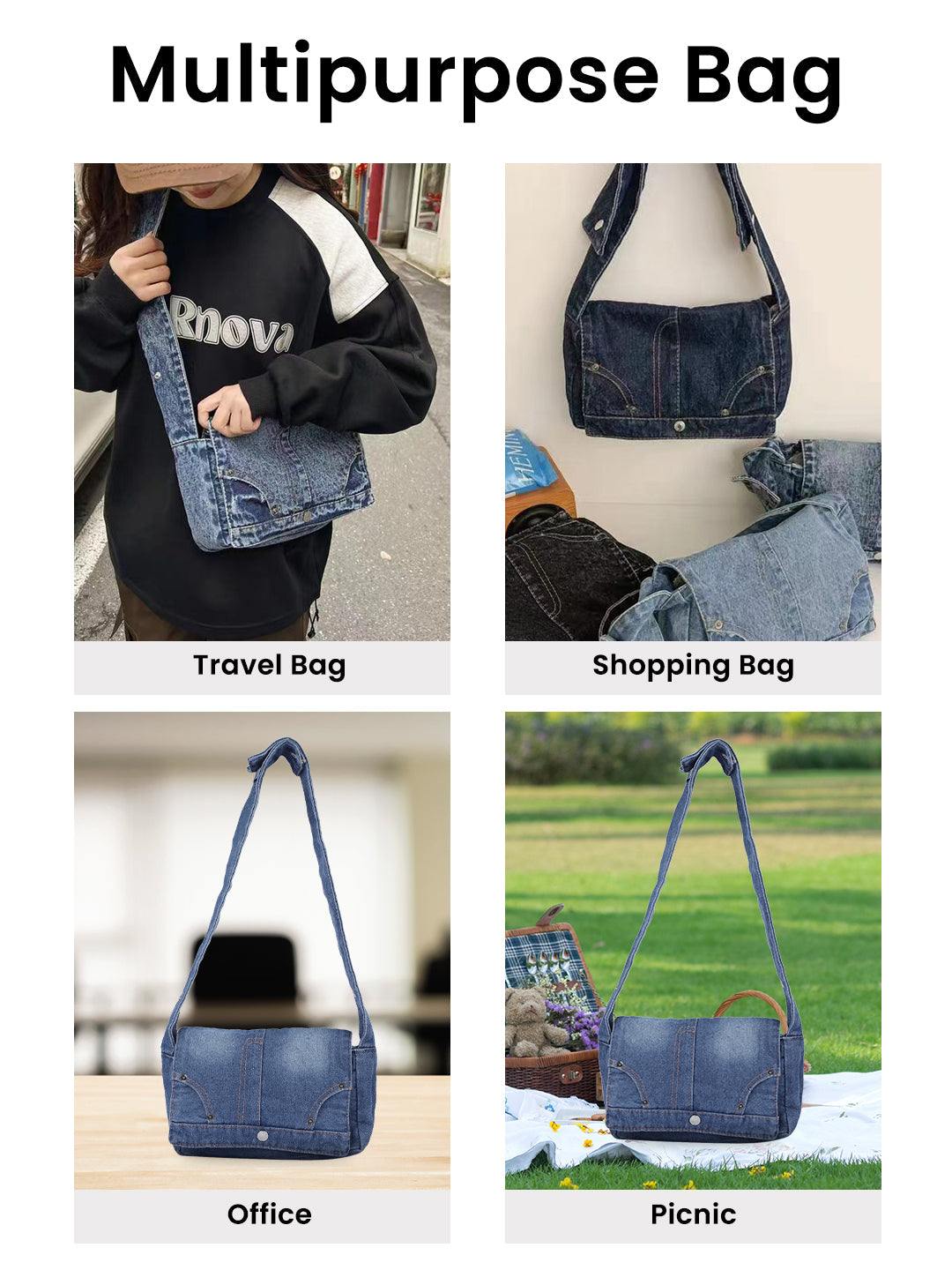 Denim Pocket Sling Bag