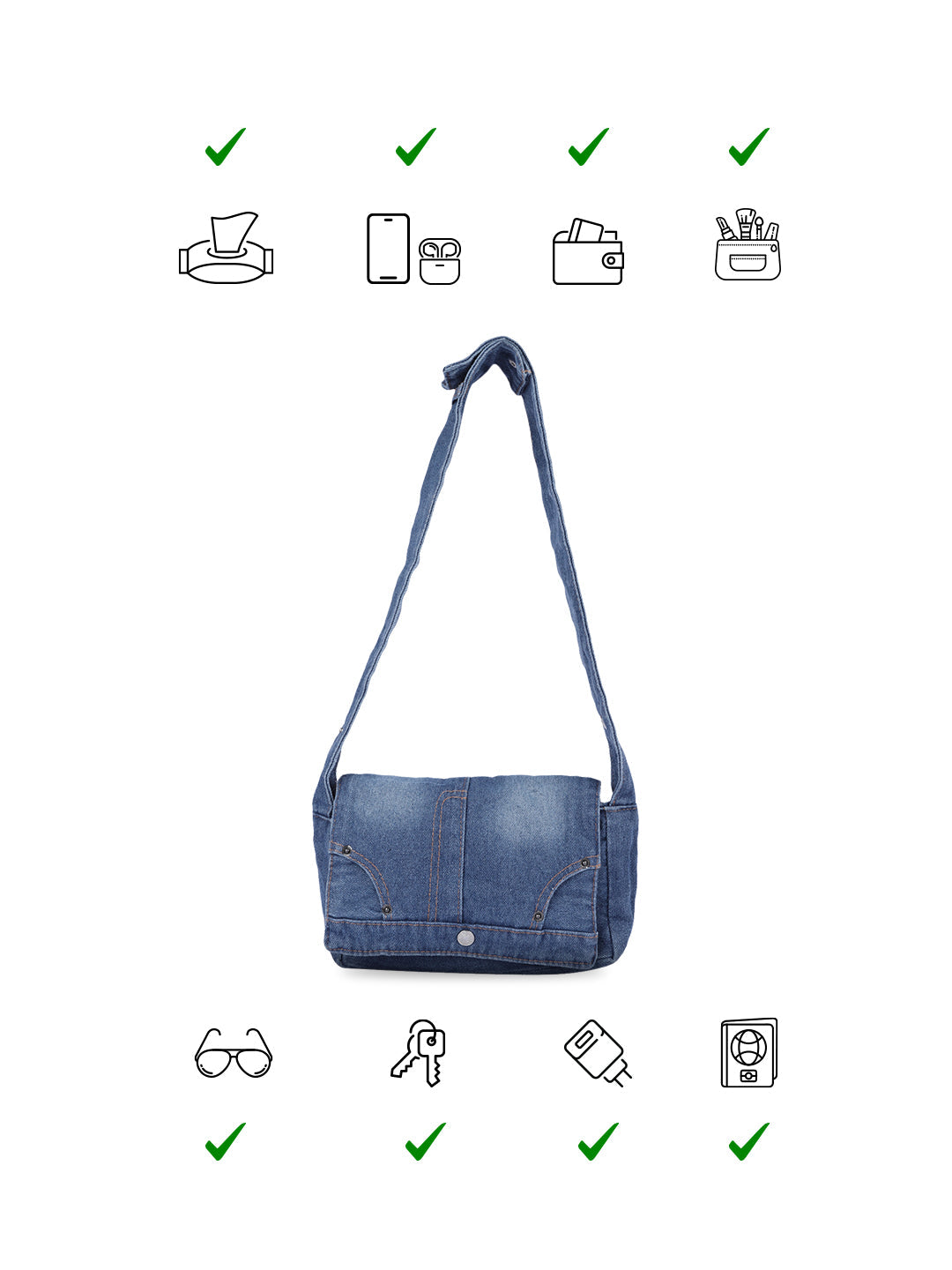 Denim Pocket Sling Bag