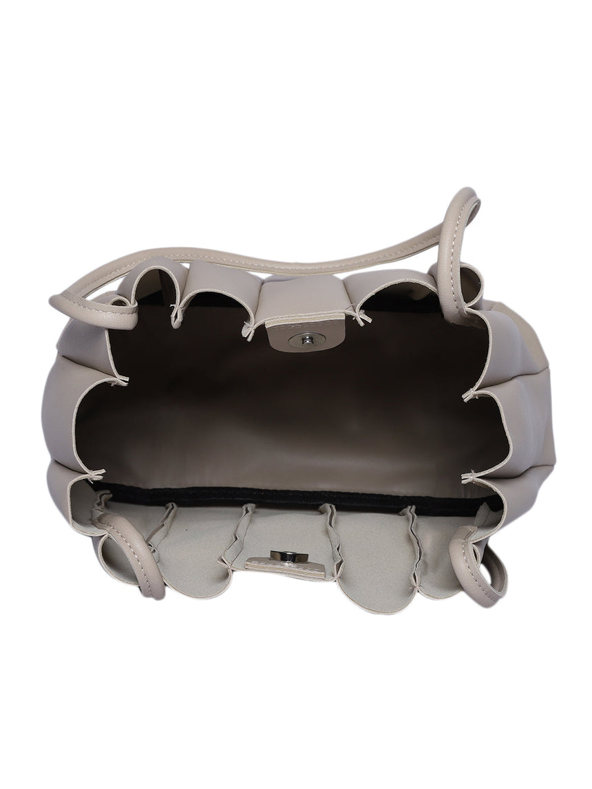 Leo Beige Shoulder Bag With Pouch