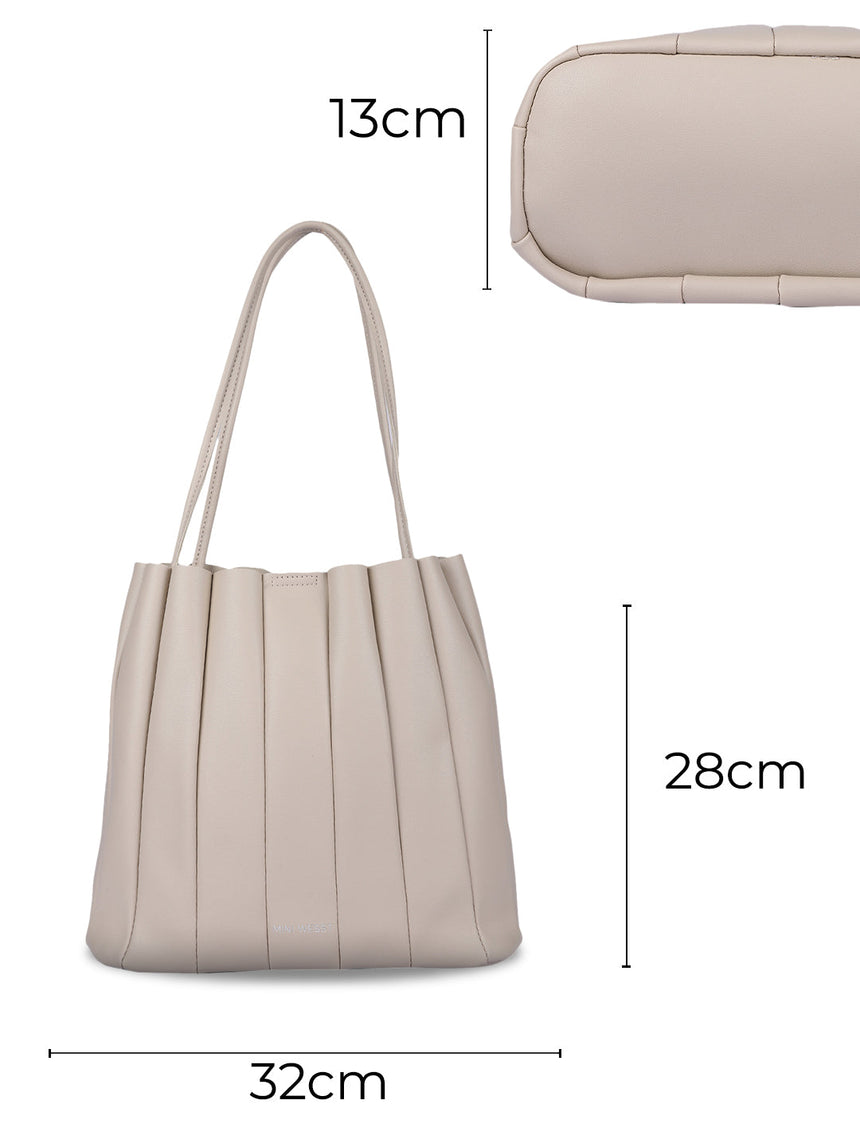 Leo Beige Shoulder Bag With Pouch