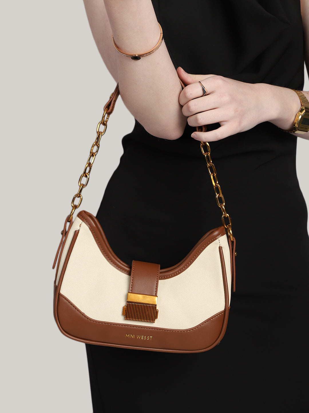 Capetown Beige & Brown Handbag