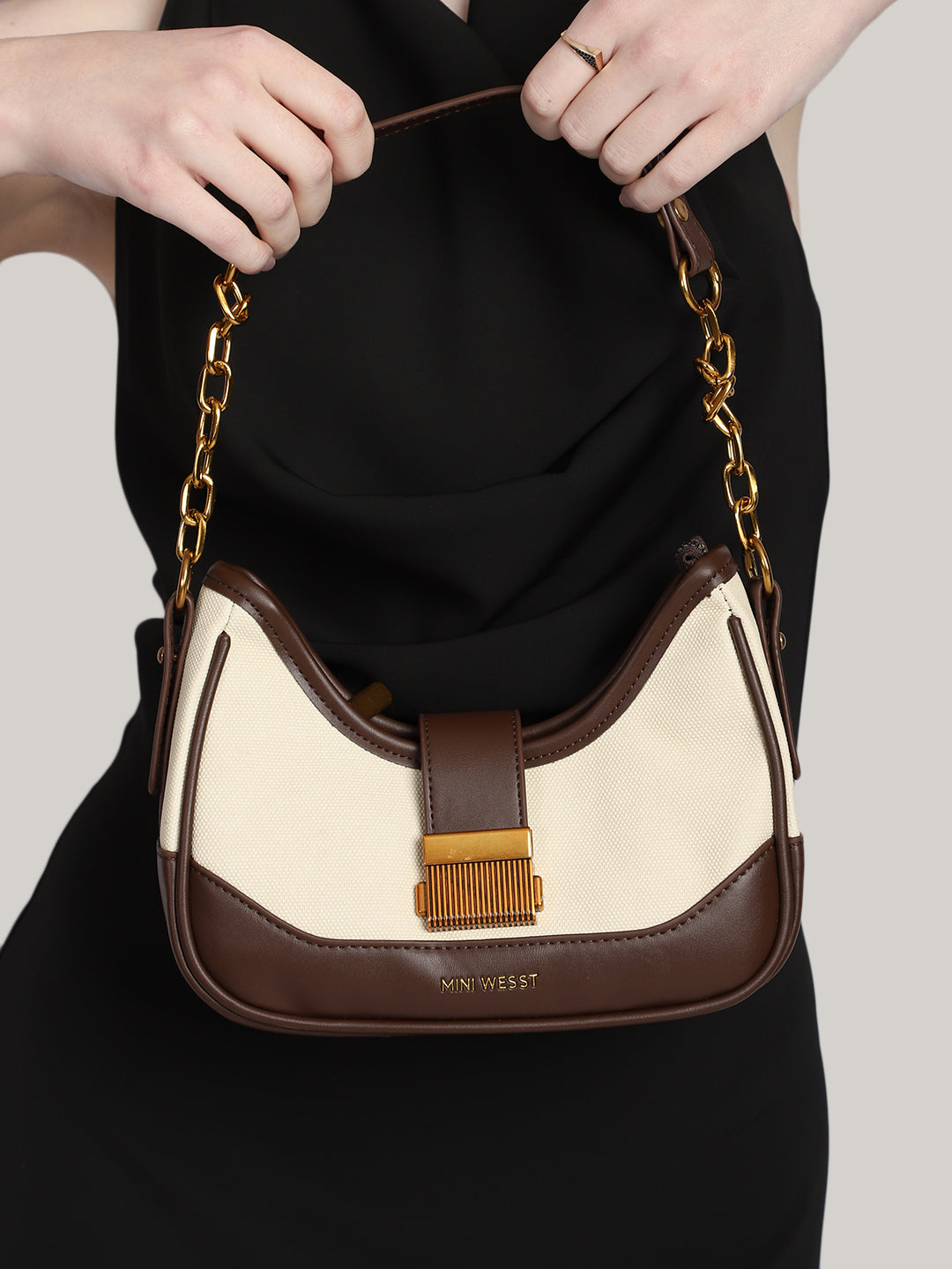 Capetown Beige & Tan Handbag