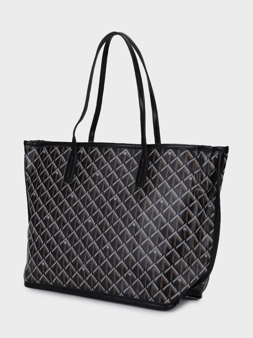 Yara Black Tote Bag With Pouch